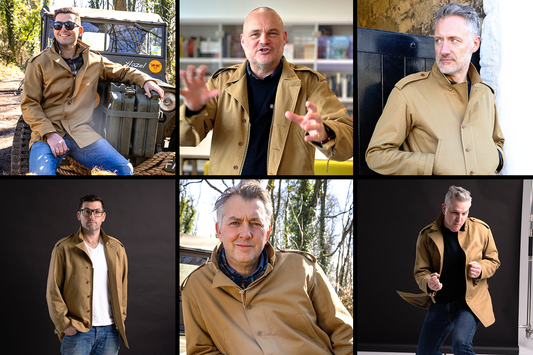 Avre Batch #1 M1941 Arctic grid image showing the company founders wearing the jacket